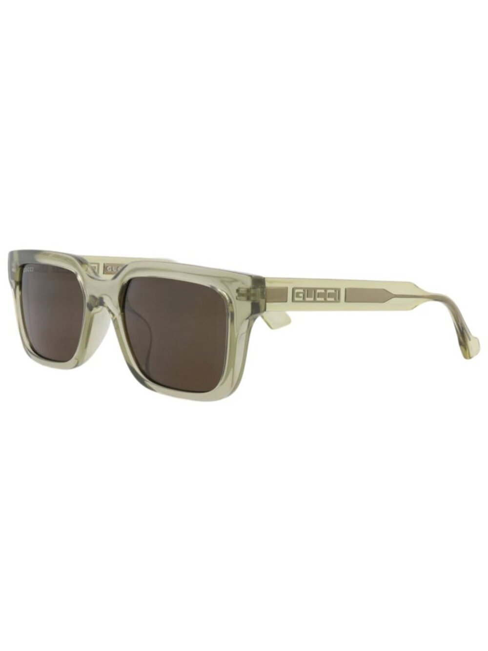 New Gucci Women's Sunglasses Square Rectangle Injection Frame Mens Green Green